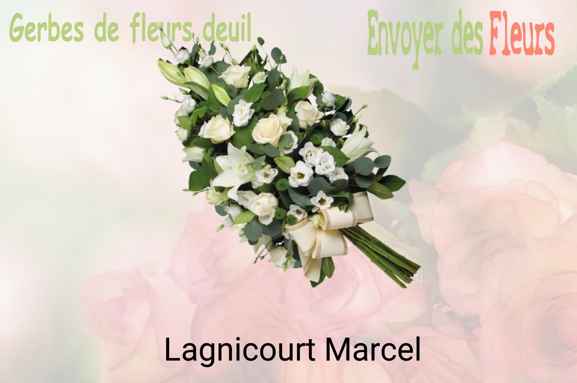 Gerbe de fleurs de deuil livrée à Lagnicourt-Marcel